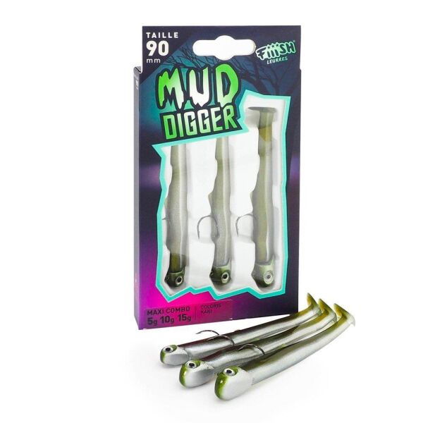 Fiiish Mud Digger MD1134 90mm Maxi Combo Silikon Yem-Kaki