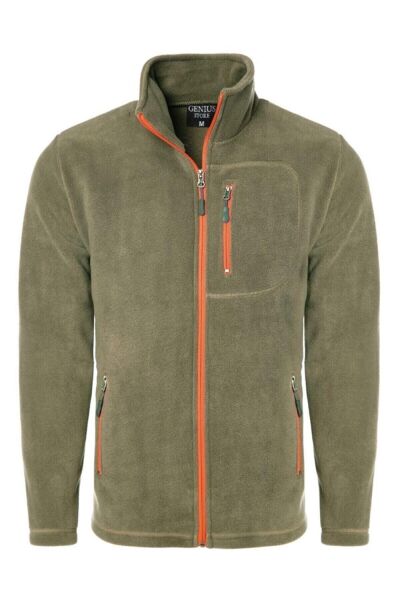 North Trace Winter Pass Tam Fermuarlı Erkek Polar Açık Haki - S