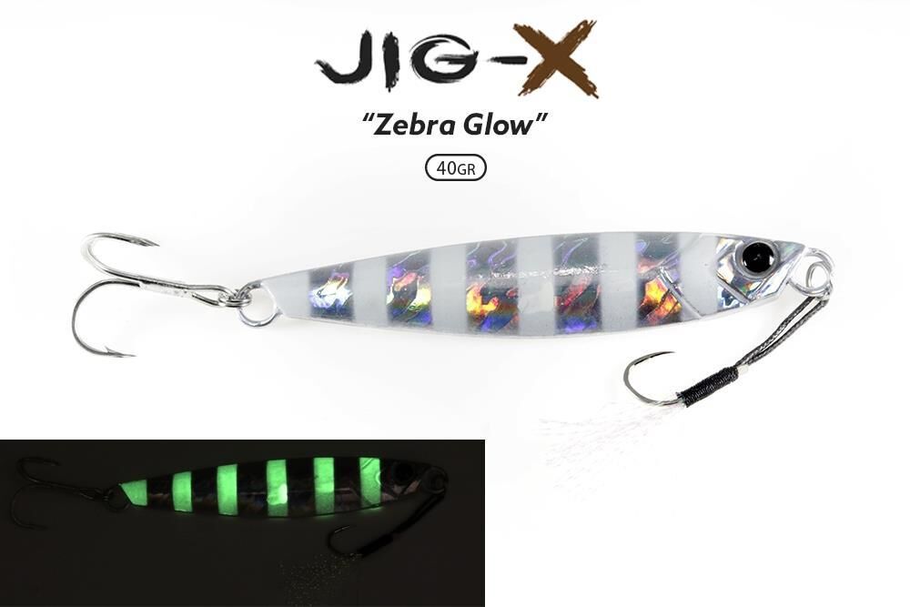 Fujin Jig-X 40 gr Shore Jigging - Jig Yem ZEBRA GLOW