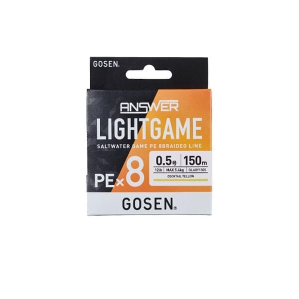 Gosen Answer Light Game PEx8 Örgü LRF İpi Coctail Yellow - 150 MT - PE 0.3