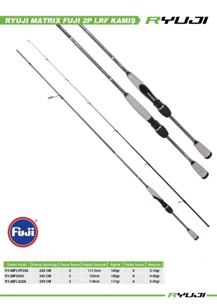Ryuji Matrix Fuji 240cm 4-30gr 2 Parça Spin Kamış