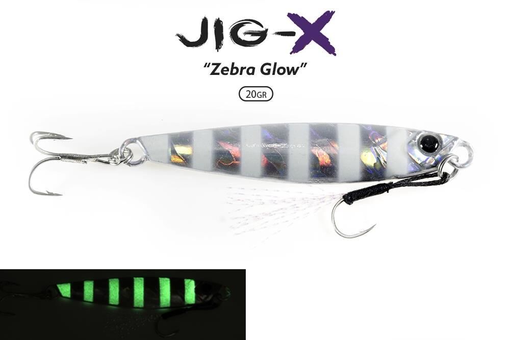 Fujin Jig-X 20 gr Light Jigging - Jig Yem ZEBRA GLOW