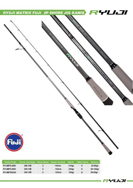 Ryuji Matrix Fuji 240cm 20-60gr 2 Parça Shore Spin Kamış