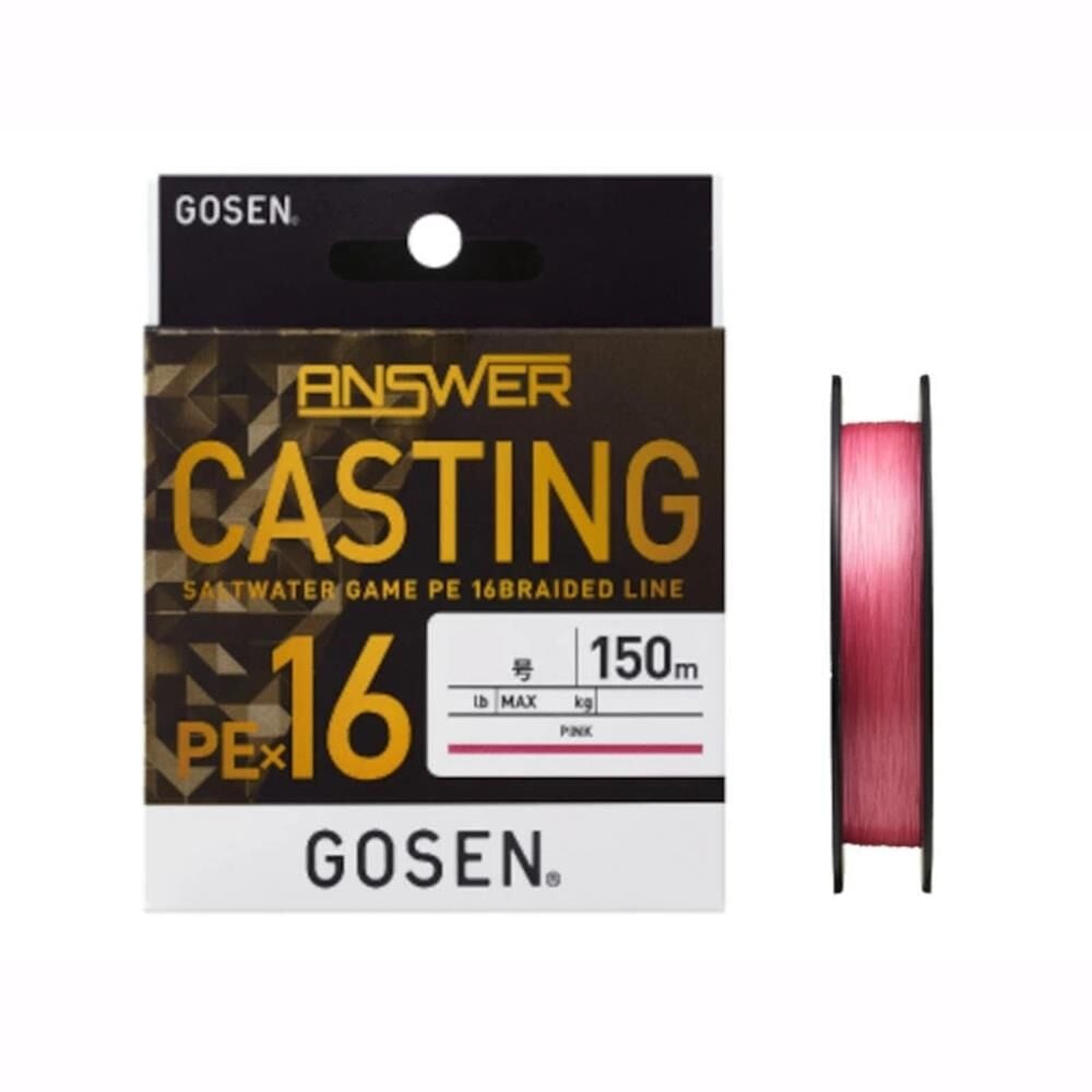 Gosen X16 Casting Answer PE 16 Örgü Spin İpi PİNK - 150 MT - 0,205 MM