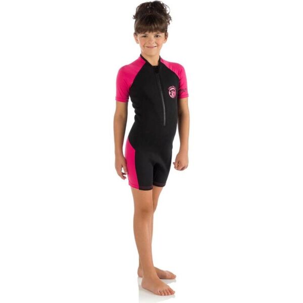 Cressi Little Shark Junior Shorty Dalış Elbisesi BLACK / LIME - 2MM - 11/12 YAŞ