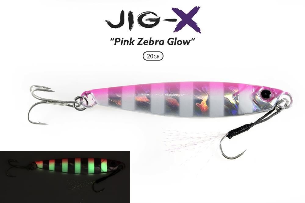 Fujin Jig-X 20 gr Light Jigging - Jig Yem ZEBRA PİNK GLOW