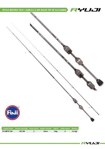 Ryuji Matrix Fuji 185cm 0.4-2gr Solid Tip 2 Parça Aji Kamış