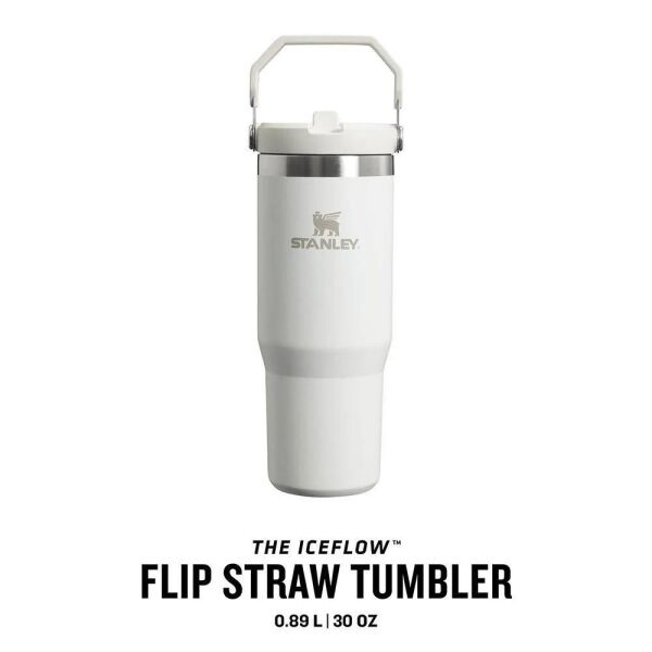 Stanley The IceFlow Flip Straw Pipetli Termos Bardak 0,89 Lt BEYAZ