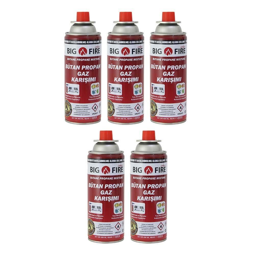 Big Fire Power 227gr Valfli Gaz Kartuşu Beşli Set