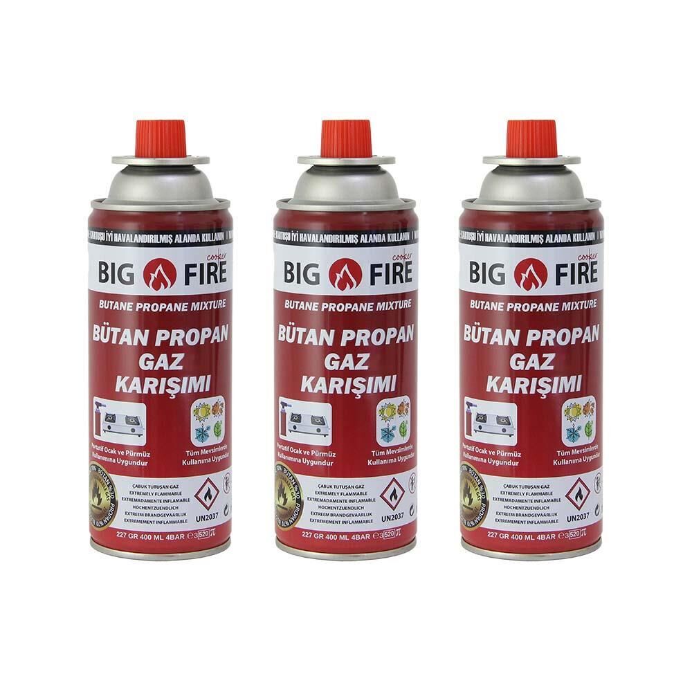 Big Fire Power 227gr Valfli Gaz Kartuşu Üçlü Set