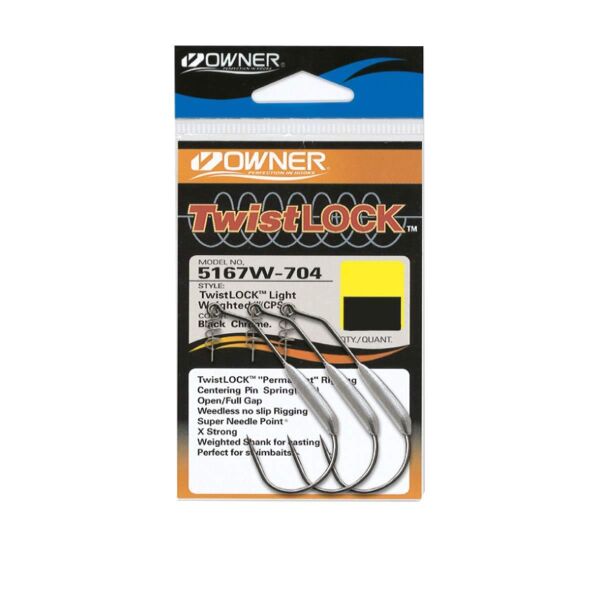 Owner 5167W Weighted Twistlock Light Black Chrome Silikon Zoka İğnesi