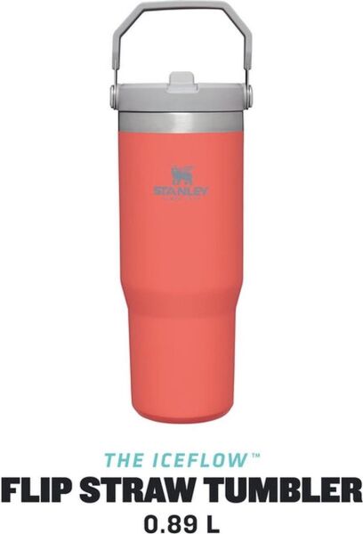Stanley The IceFlow Flip Straw Pipetli Termos Bardak 0,89 Lt Açık Mercan