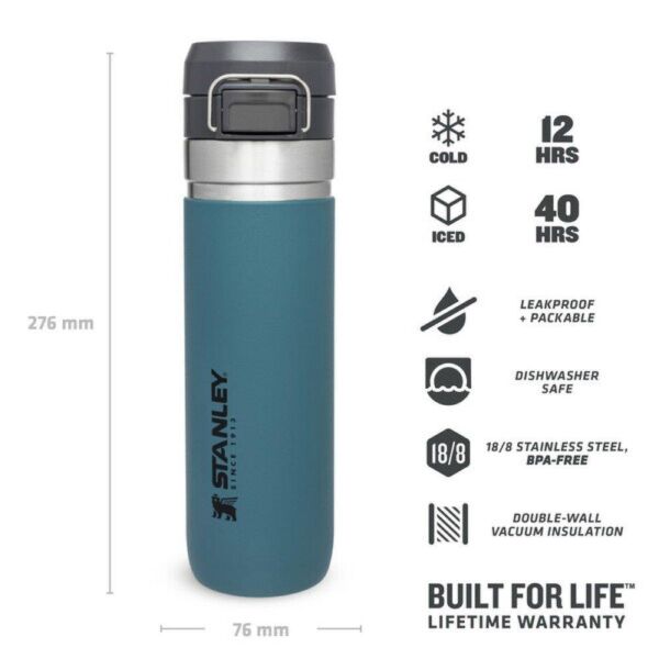 Stanley The Quick Flip Paslanmaz Çelik Soğuk Su Termosu 0.70 LT Petrol Mavisi