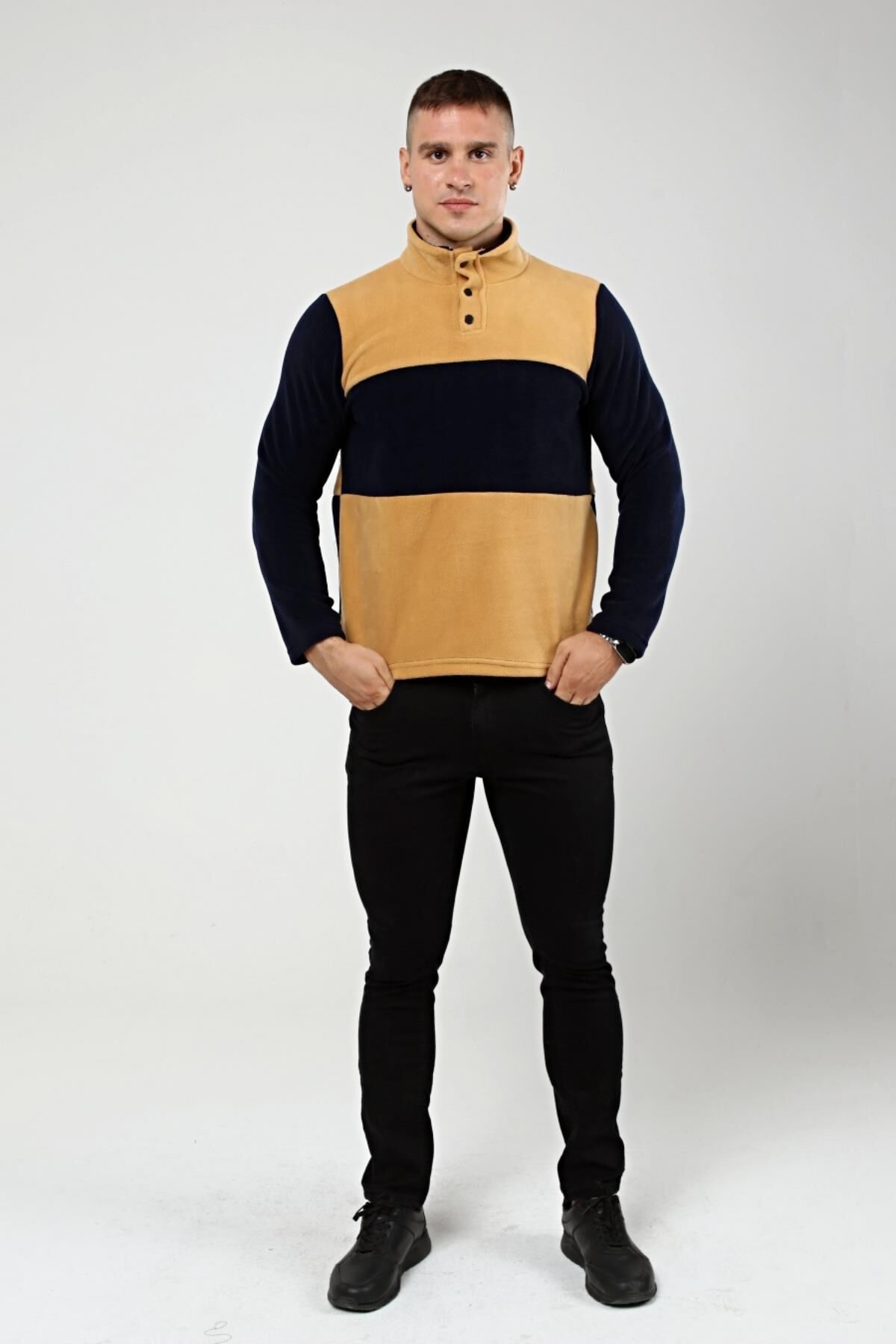 North Trace Fast Trek Erkek Anorak Polar Camel/Lacivert - 2XL