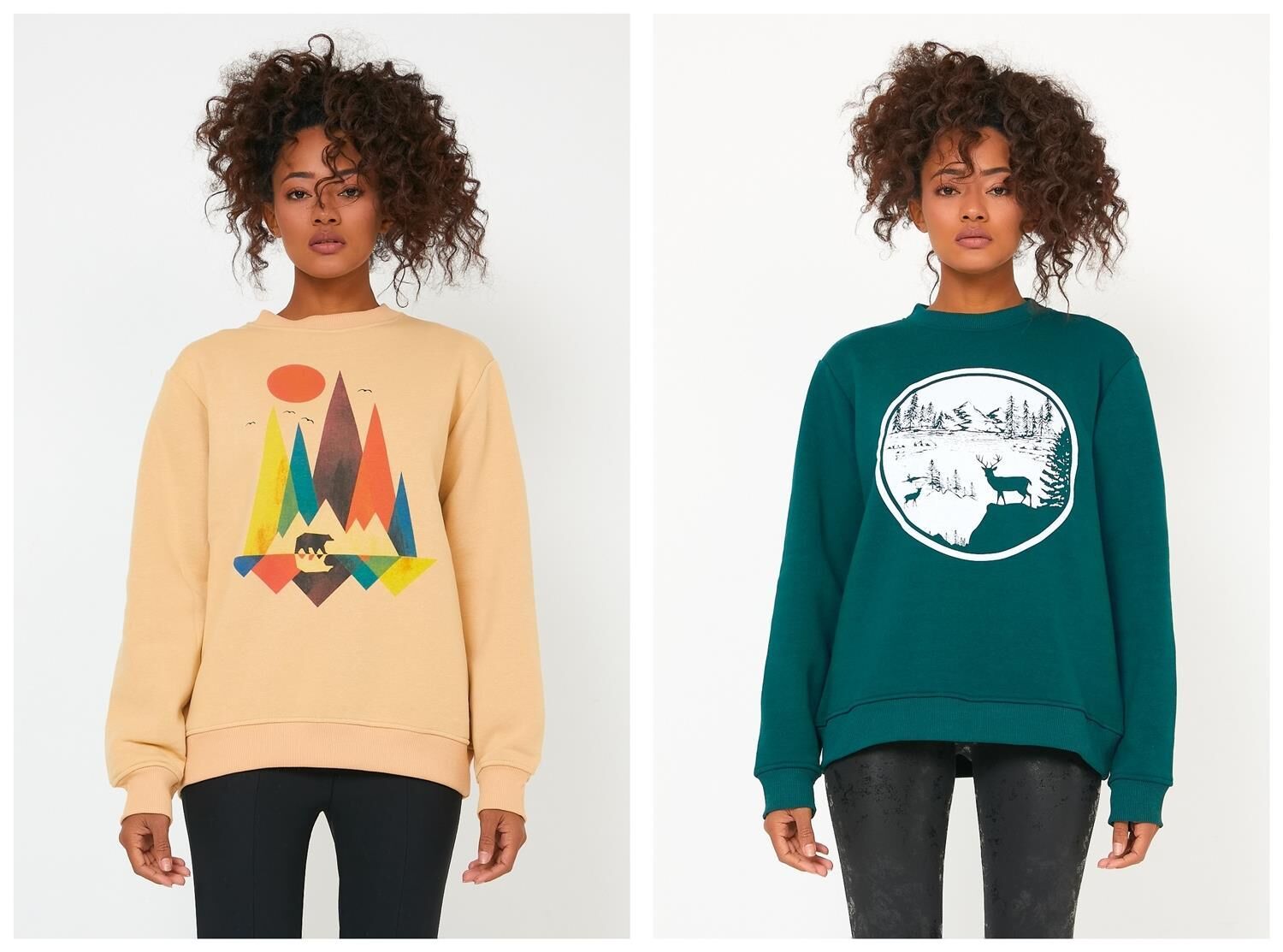 North Trace Seasonal Kadın Sweatshirt ( Doğa Baskılı )