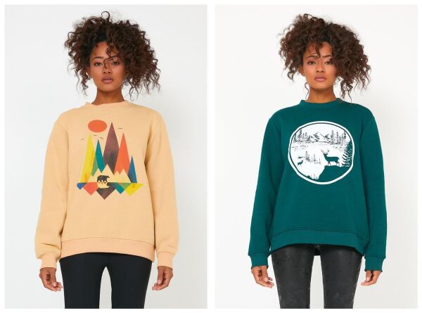 North Trace Seasonal Kadın Sweatshirt ( Doğa Baskılı )