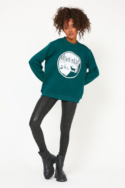 North Trace Seasonal Kadın Sweatshirt ( Doğa Baskılı )