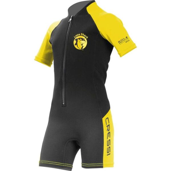 Cressi Little Shark Junior Shorty Dalış Elbisesi BLACK / YELLOW - 2MM - 7/8 YAŞ