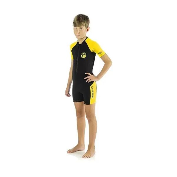 Cressi Little Shark Junior Shorty Dalış Elbisesi BLACK / YELLOW - 2MM - 7/8 YAŞ