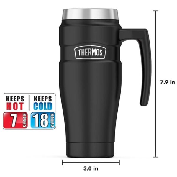 Thermos Stainless Çelik Travel Mug Termos 470 ml Mat Siyah
