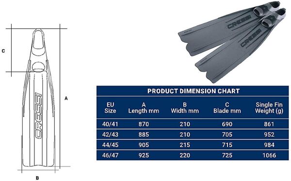 Cressi Gara 2000 Hf Dalış Paleti Standart - NO:46-47
