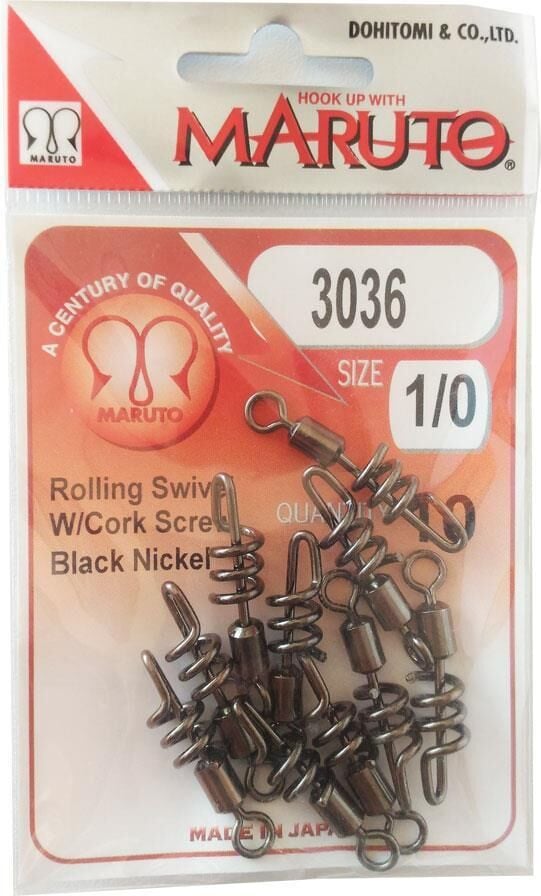 Maruto Black Nickel Rolling Swivel Klips-No:1/0