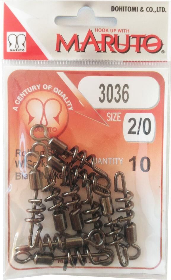 Maruto Black Nickel Rolling Swivel Klips-No:2/0