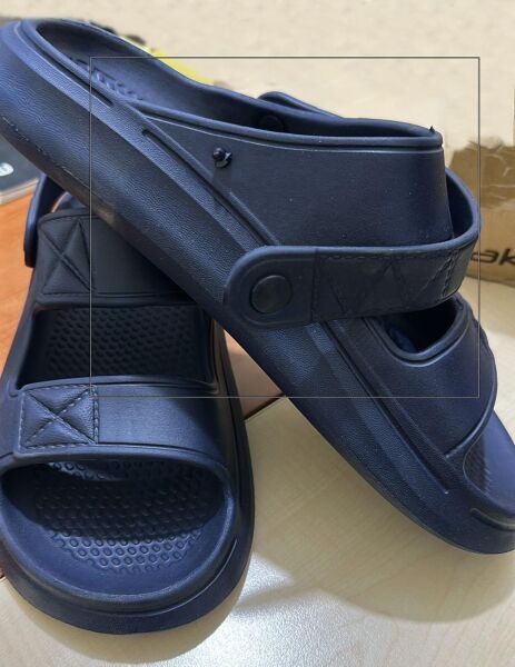 Akınalbella Çift Bantlı Erkek Sandalet Terlik (Kozmetik Kusurlu) LACİVERT - 45