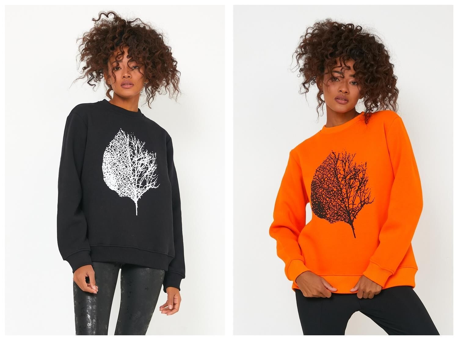 North Trace Seasonal Kadın Sweatshirt ( Yaprak Baskılı )