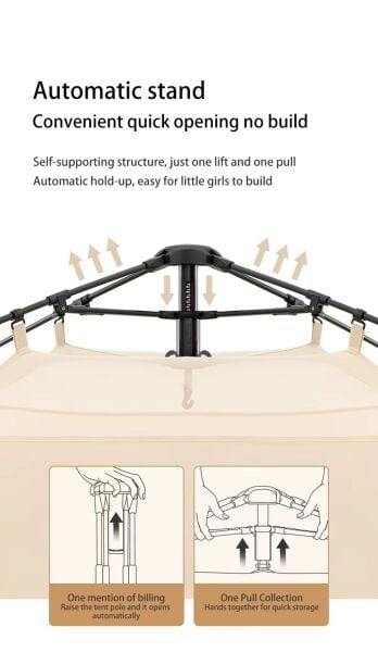 Naturehike Ango UPF 50+ Gölgelikli Otomatik Kurulum Kamp Çadırı