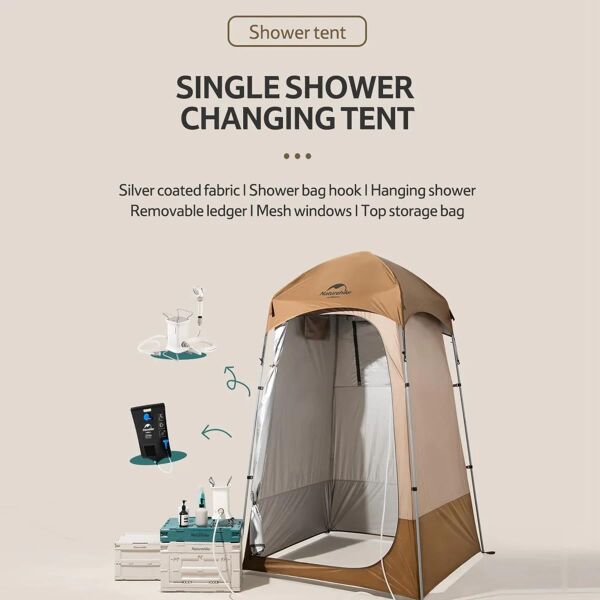 Naturehike WC & Duş & Giyinme Çadırı KAHVE