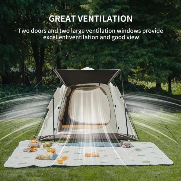 Naturehike Ango Picnic Otomatik Kurulum 3 Kişilik Çadır Fresh & Black / Tenteli