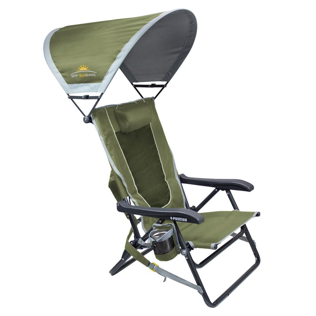 Gci Outdoor SunShade Backpack 4 Kademeli Güneşlikli Katlanır Kamp Sandalyesi YEŞİL