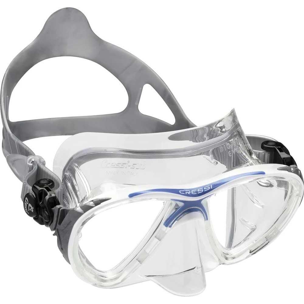 Cressi Big Eyes Evolution Crystal Dalış Maskesi WHITE-BLUE