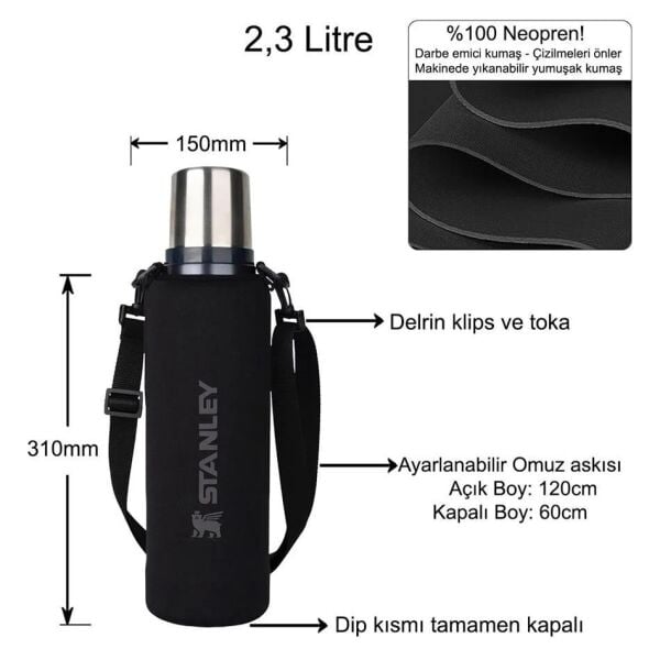 Stanley Neopren Termos Kılıfı ve Omuz Askısı 2.3 Lt Klasik