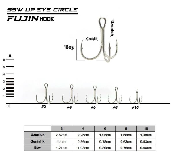 Fujin ST31 Nickel Üçlü Maket Balık İğnesi