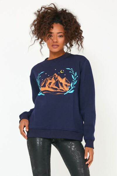 North Trace Seasonal Kadın Sweatshirt ( Dağ Baskılı )