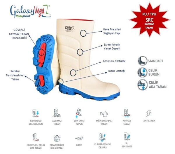 Polly Boot Galaxy Vega O4 Uzun Çizme Kamuflaj Haki/Siyah - 45