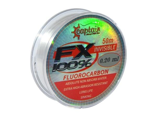Captain Casper Nano %100 FluoroCarbon Olta Misinası 50Mt 0,18 MM