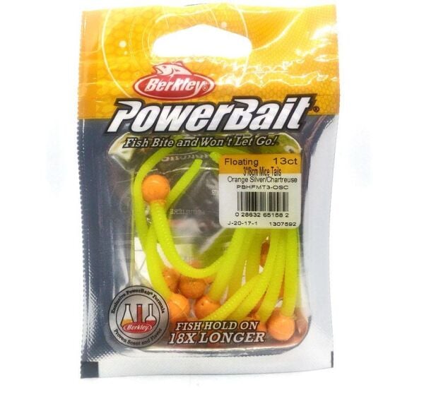 Berkley PowerBait Mice Tails 8Cm 13Ct Floating Fare Kuyruğu Sarı