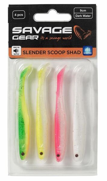 Savage Gear Slender Scoop Shad 9 cm 4 gr Dark Water Mix Silikon Yem