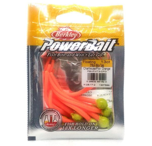 Berkley PowerBait Mice Tails 8Cm 13Ct Floating Fare Kuyruğu TURUNCU