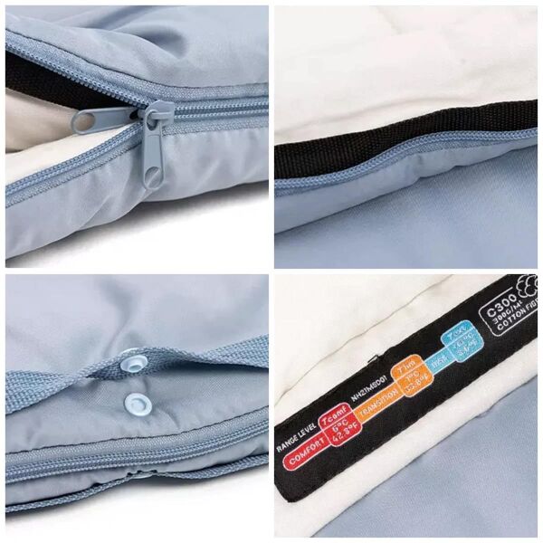 Naturehike C300 UltraLight Pamuklu Uyku Tulumu -13°C ( Çocuk ) MAVİ - Right