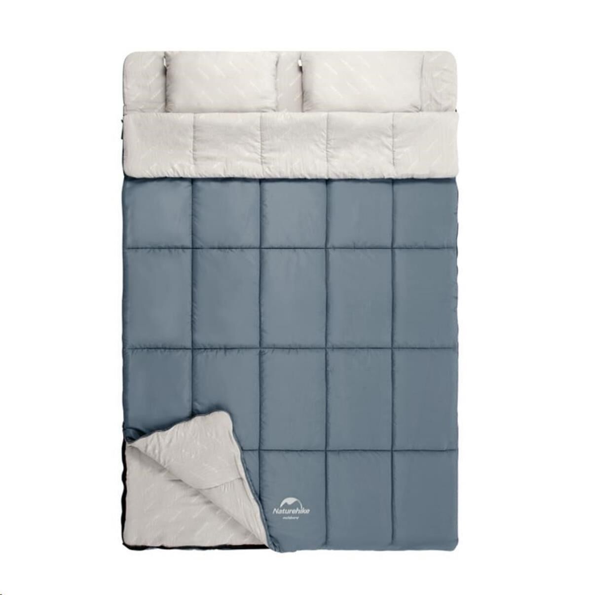 Naturehike HD250 Zarf Tarzı Yastıklı Çift Kişilik Pamuklu Uyku Tulumu Shadow Blue