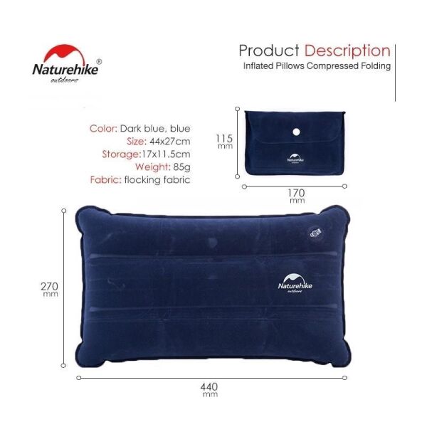 Naturehike UltraLight Katlanabilir Şişme Yastık DARK BLUE
