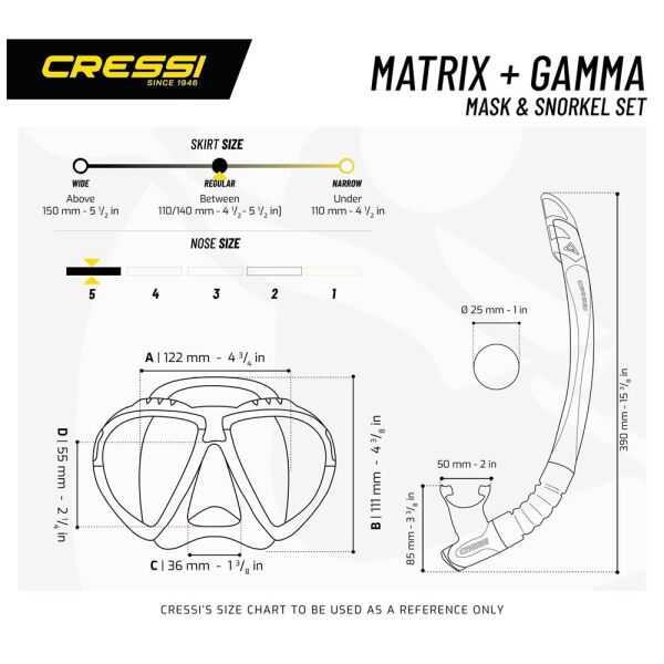 Cressi Matrix Maske Gamma Şnorkel Seti