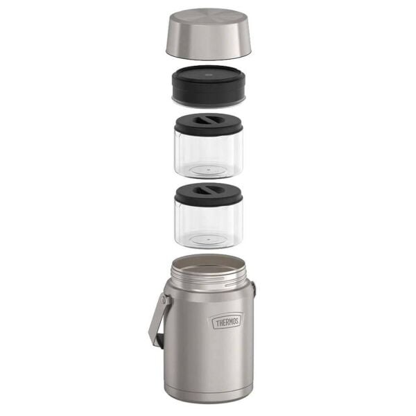 Thermos Icon IS303 1,4 Lt Mega İki Katlı Yemek Termosu Matte Stainless Steel