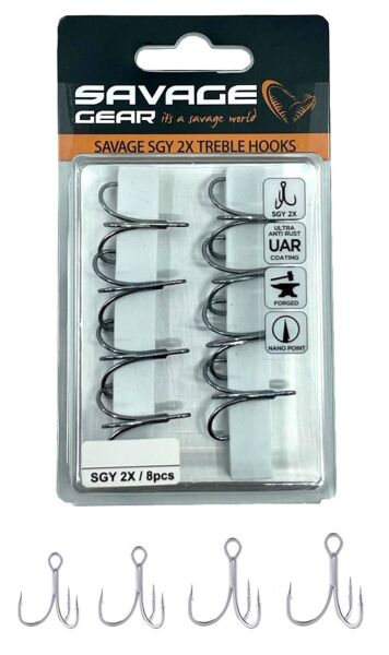 Savage Gear SGY 2X Trebles 8 Adet İğne NO:6