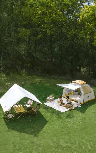 Naturehike Ango ES60 Gölgelikli Otomatik Kurulum Kamp Çadırı Thorn Yellow - Ekstra Gölgelikli