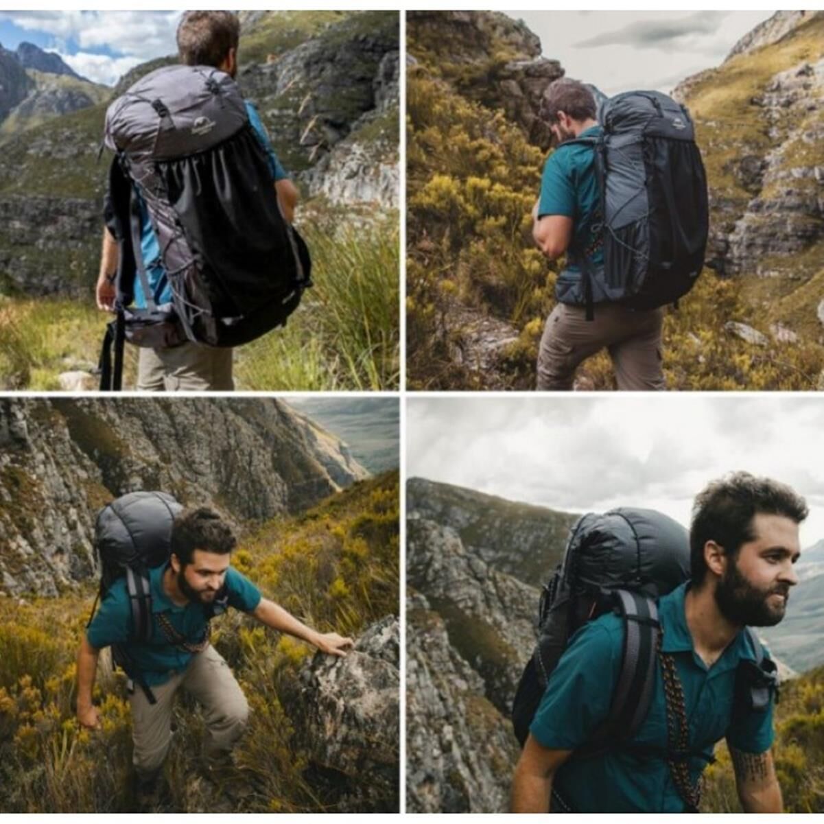 Naturehike Rock 40+5 Lt Hiking Sırt Çantası SİYAH